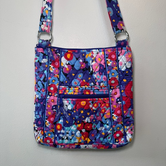 Vera Bradley Handbags - Vera Bradley Impressionista Floral Print Quilted Cotton Zip Crossbody Bag Purse